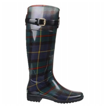 Plaid rain boots