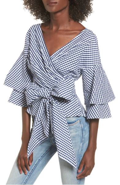 Gingham bow top